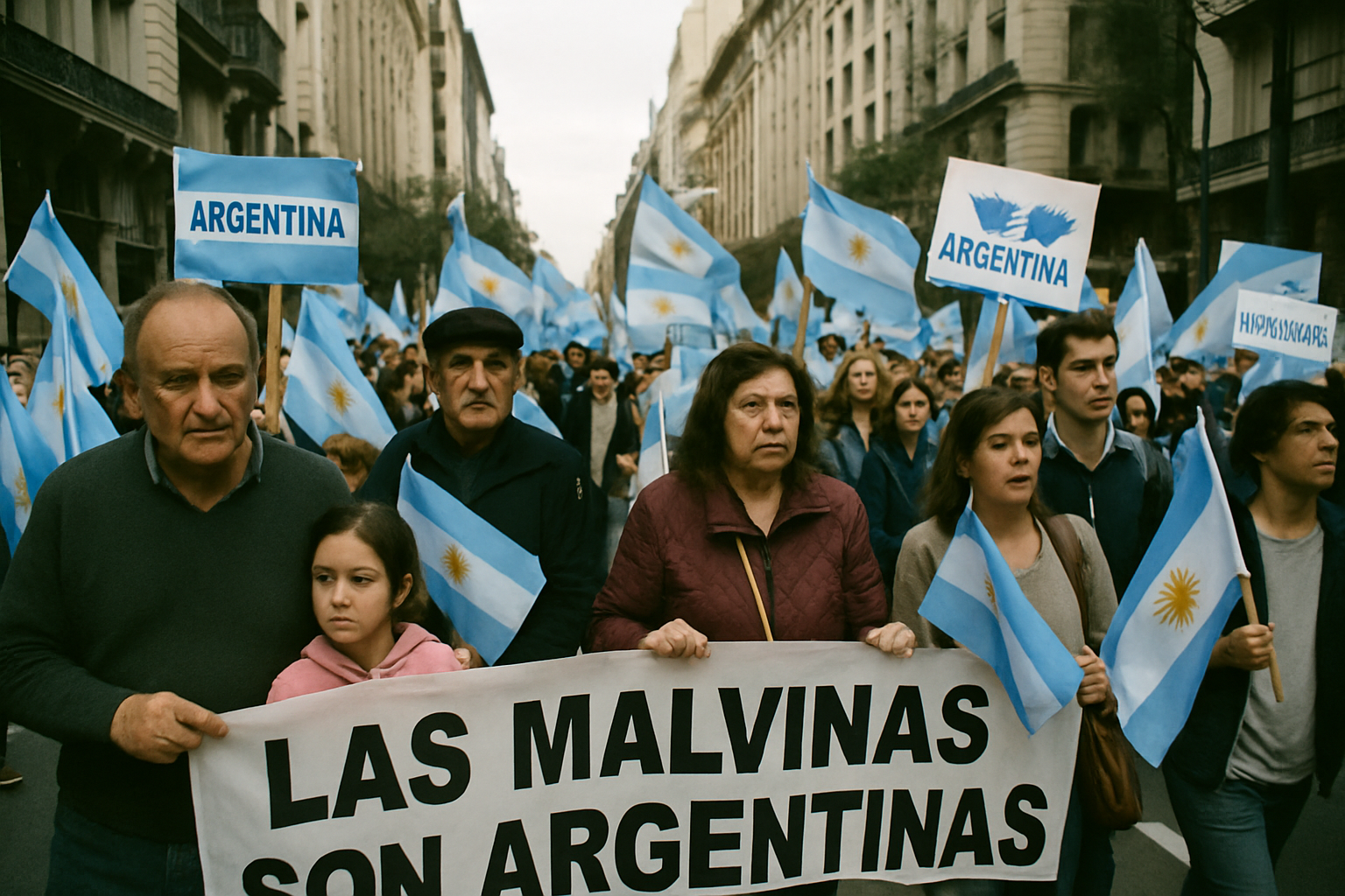 Manifestación en favor de la soberanía argentina en Malvinas